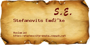 Stefanovits Emőke névjegykártya